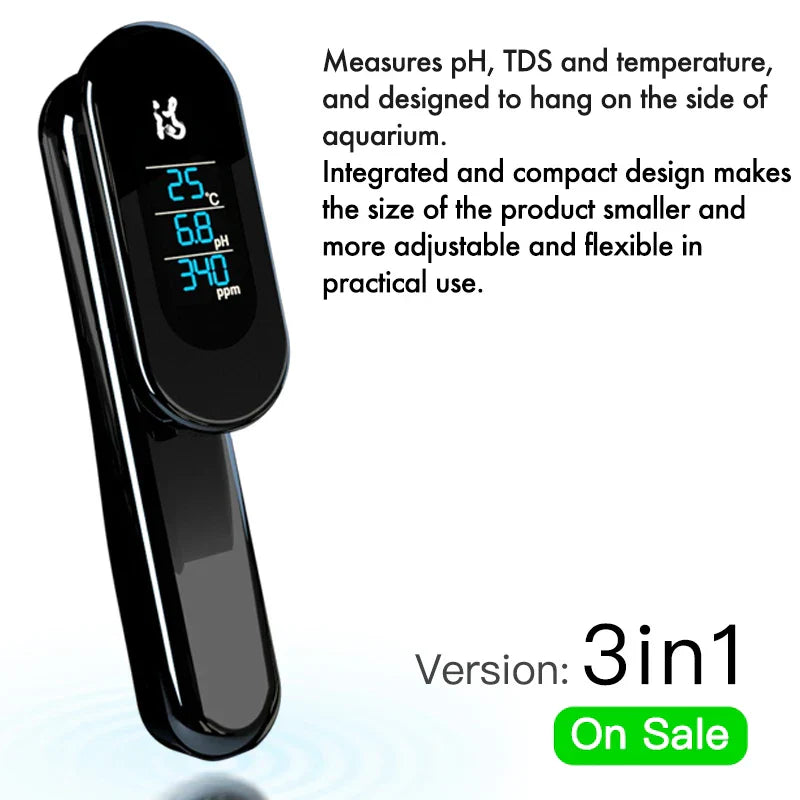 NEW Aquarium Accessories Water Quality Monitor iBowl 3in1TDS&pH&Temp