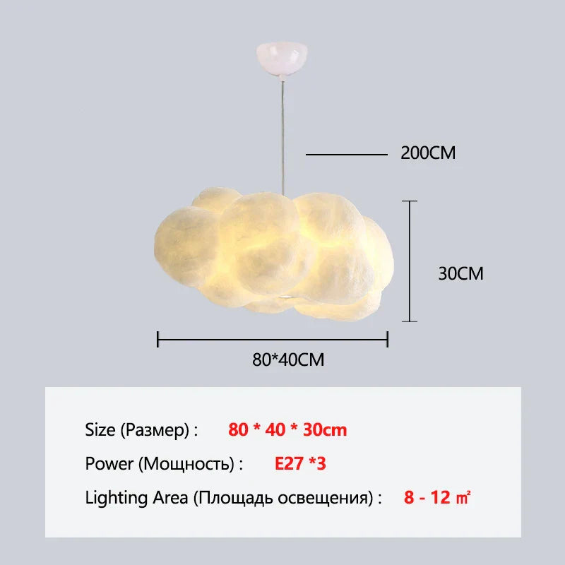 Cloud Chandelier Restaurant Lamps Modern White Floating Cloud