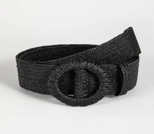 Bohemian Style Hand-woven Black and White Round Buckle