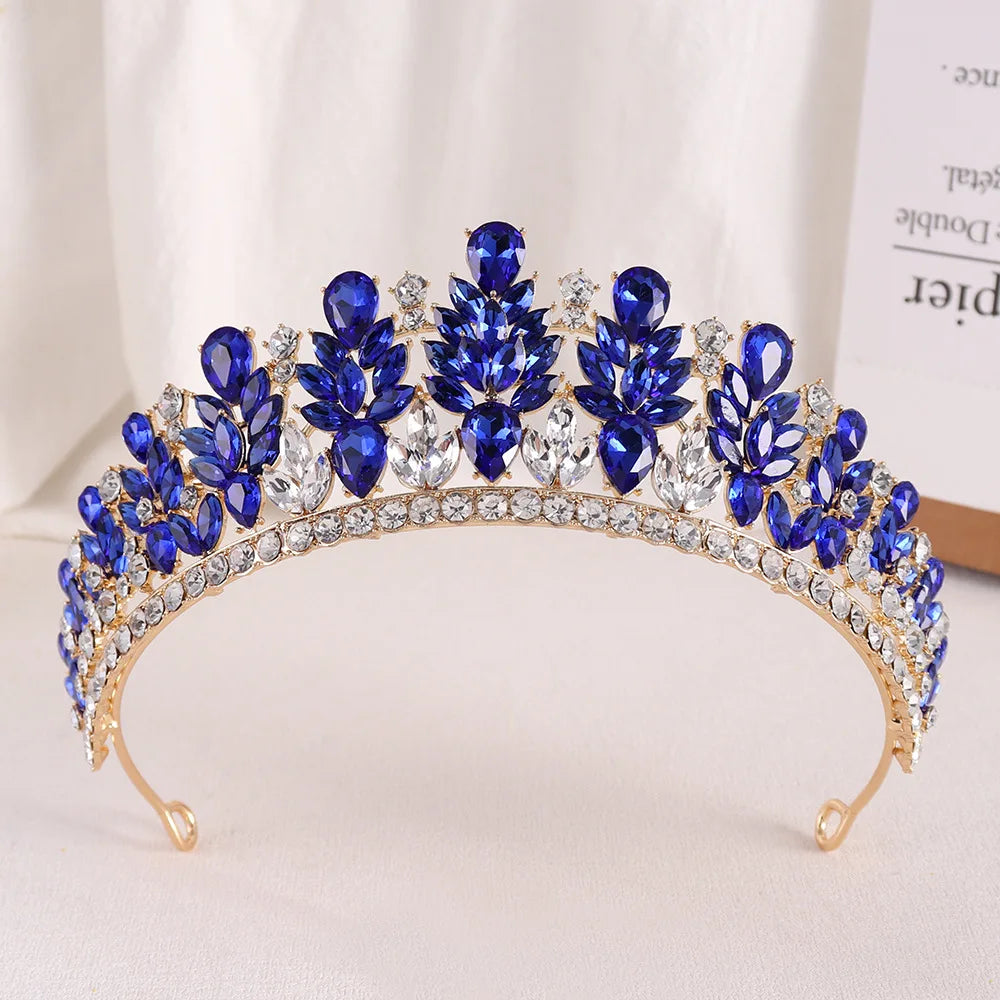 Baroque Green Opal Wedding Headband Crystal Bridal Crowns