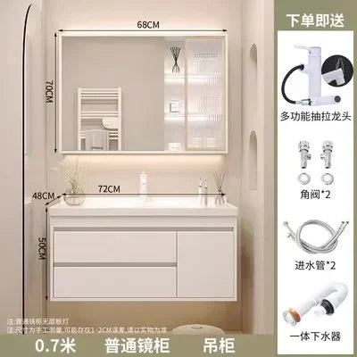 Washbasin Mirror Drawer Wall White Bathroom Cabinets Vanity