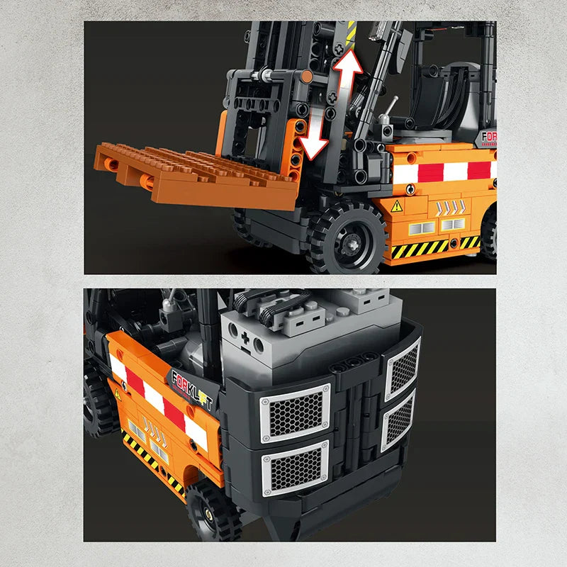 722PCS Remote Control Forklift MOC Model Building Blocks