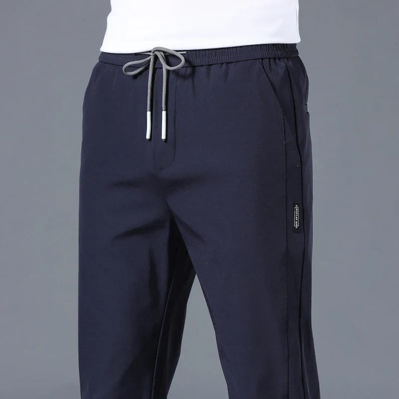 Ice Silk Men's Pants 2024 Summer New Black