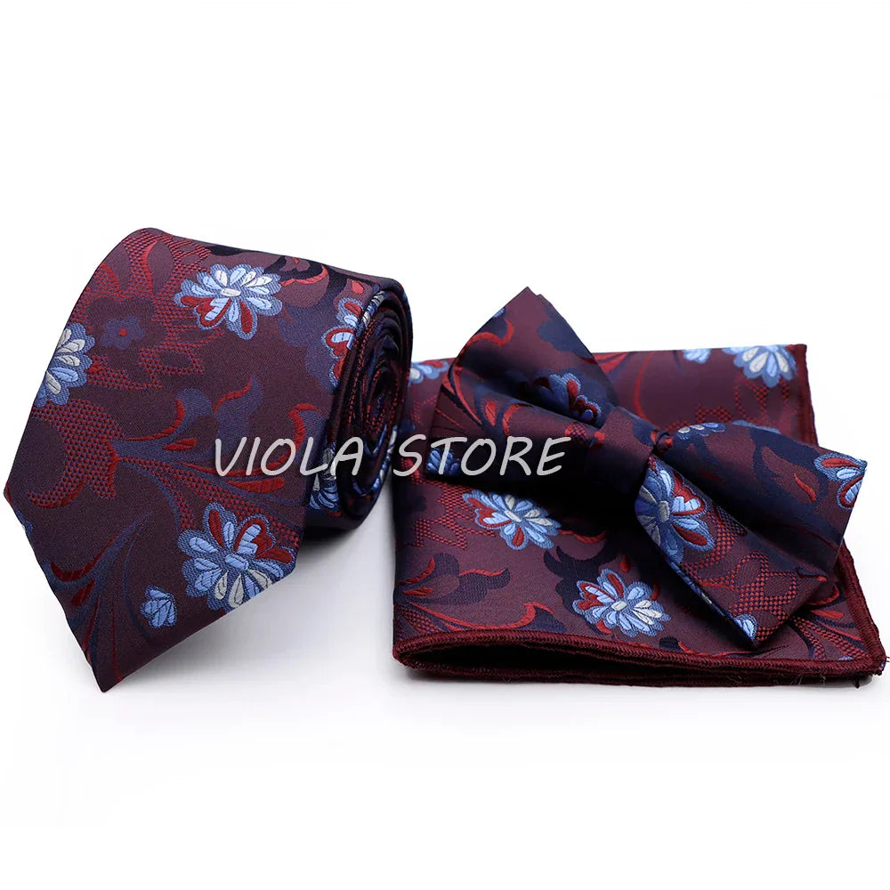 45 Color Paisley Geometry Striped 7.5cm Tie Set
