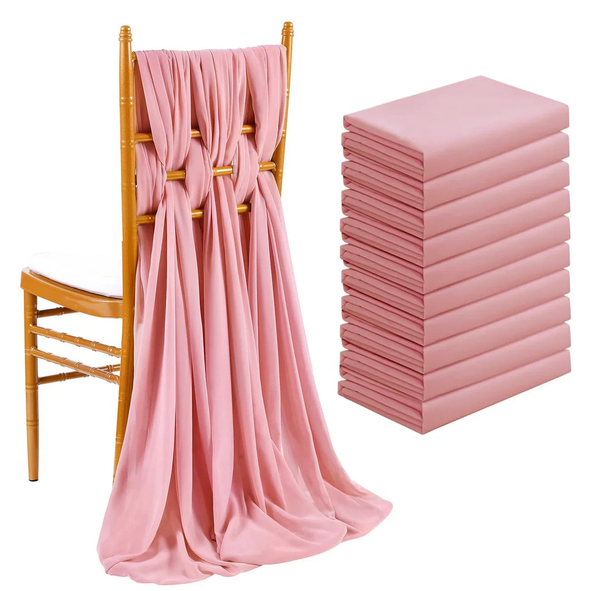 10pcs Wedding Chair Decors Chiffon Chair Sashes Wedding