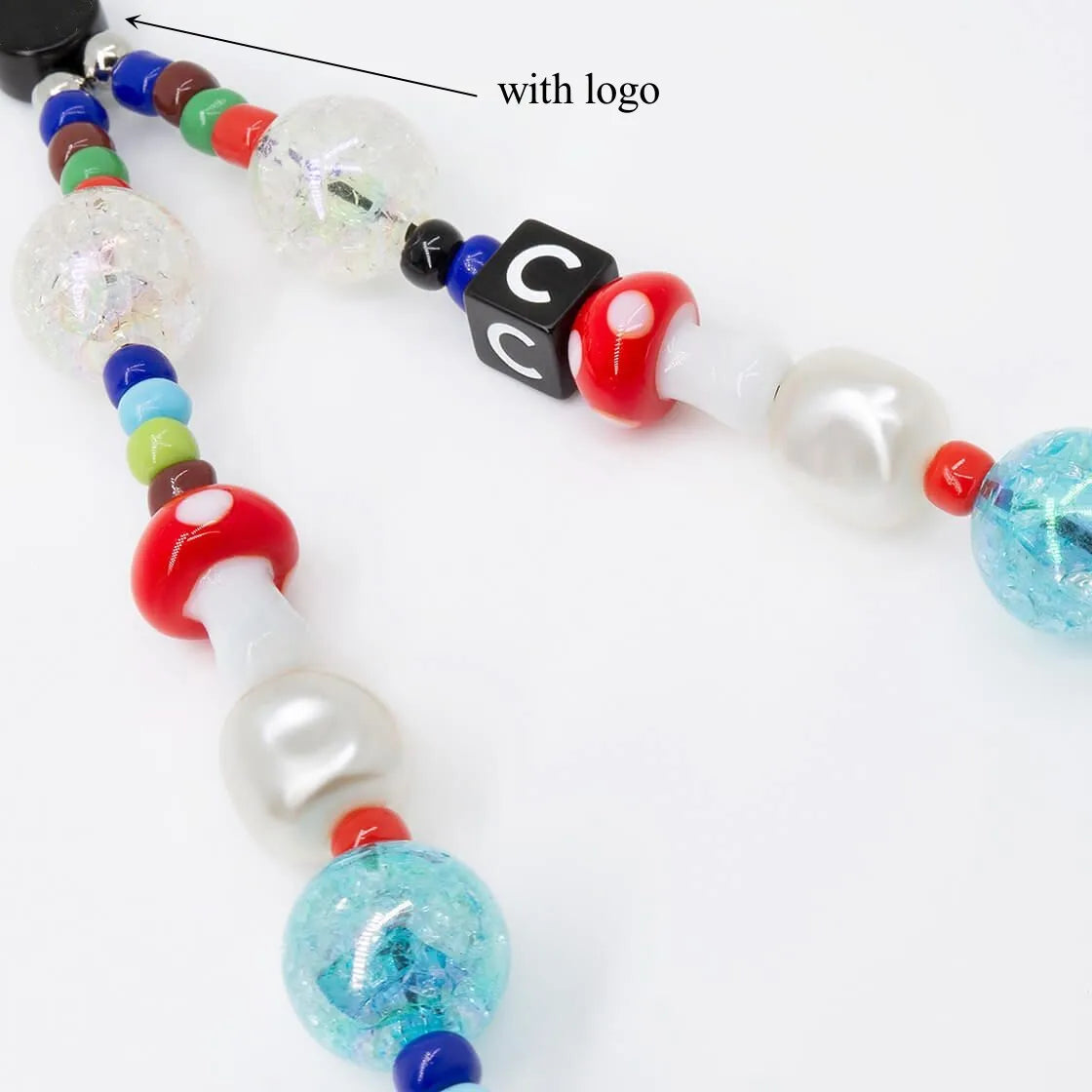 Colorful Mushrooms Phone Chain Strap Phone Charm Beads
