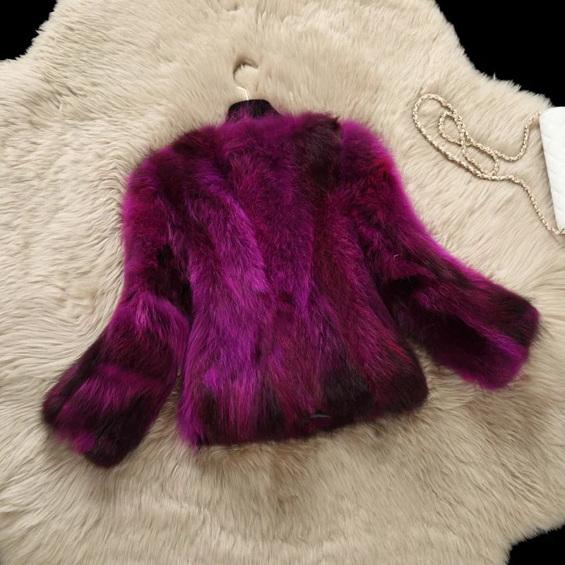 Fur coat New natural raccoon fur coat women's