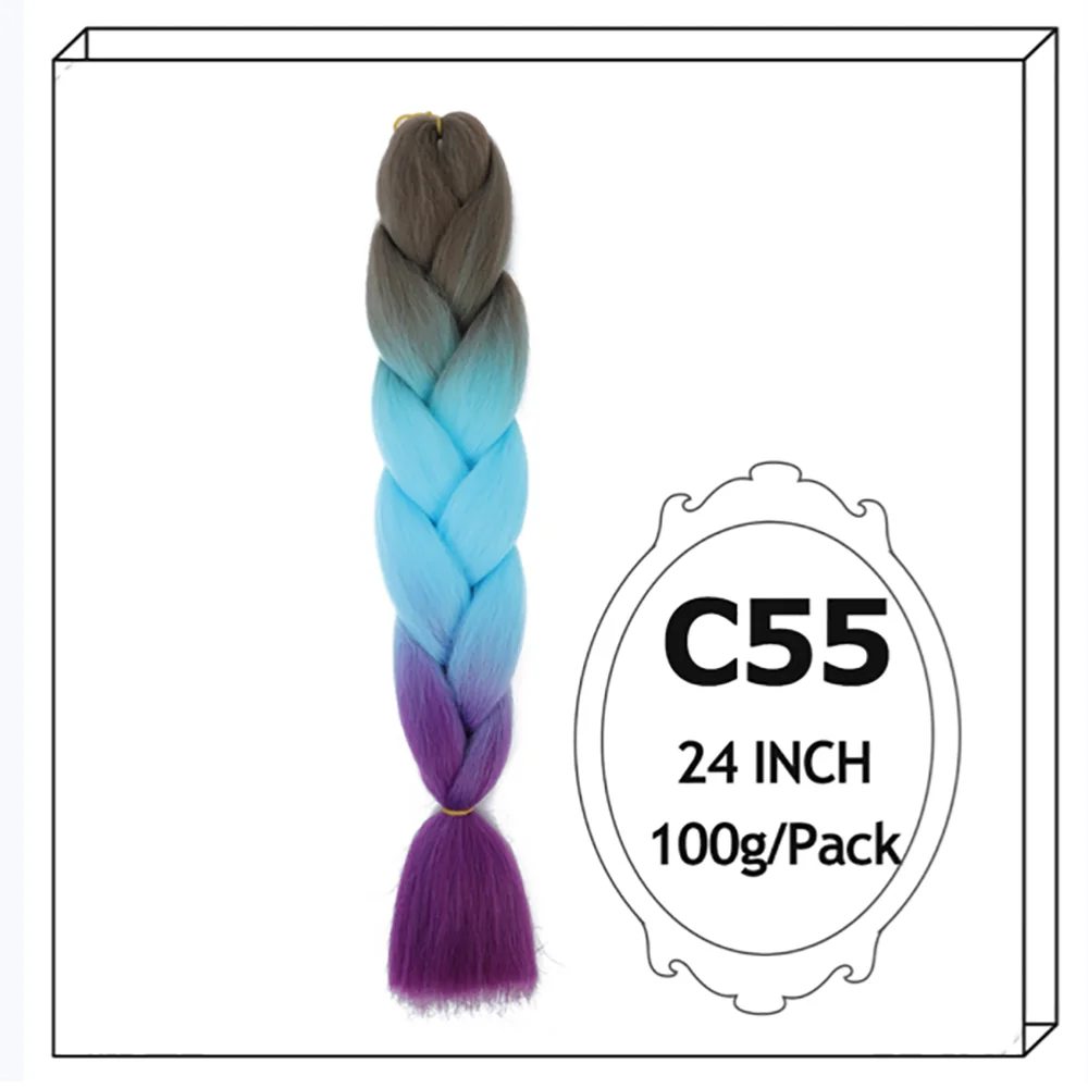 24Inch Synthetic Long Jumbo Ombre Braiding Hair For