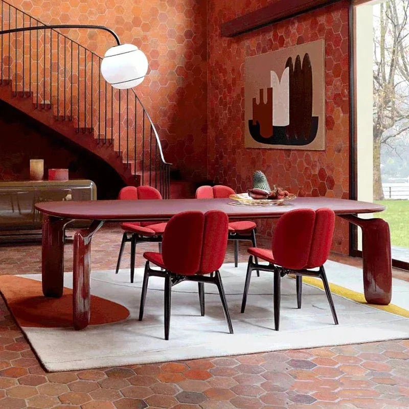 Luxury Dining Room Furniture Burgundy Painted Dining Tables