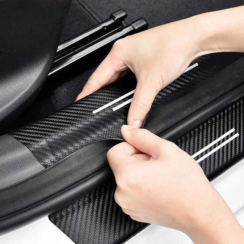 Car Door Sill Protector Carbon Fiber Threshold Decals