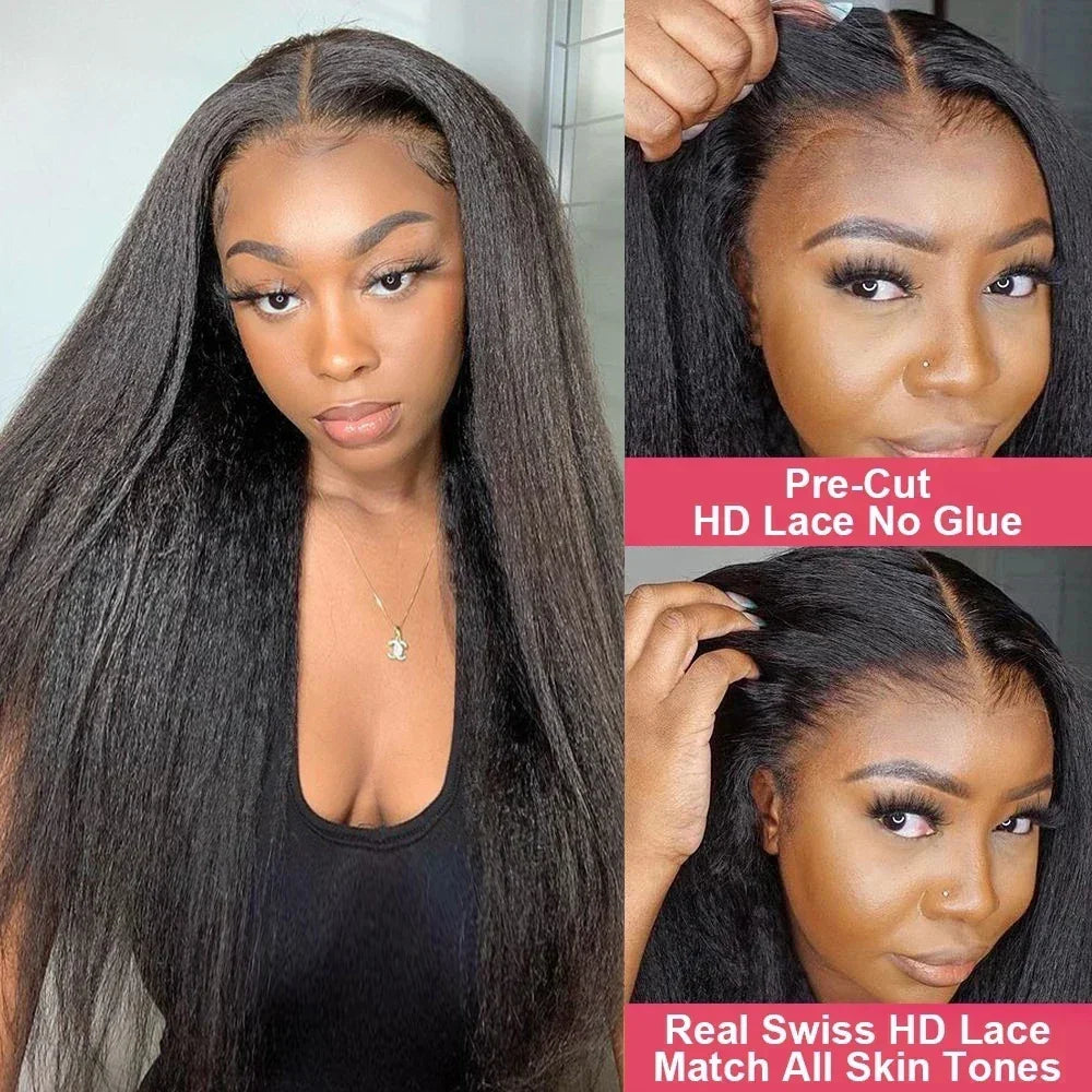 Kinky Straight 13x6 HD Lace Frontal Wig Human