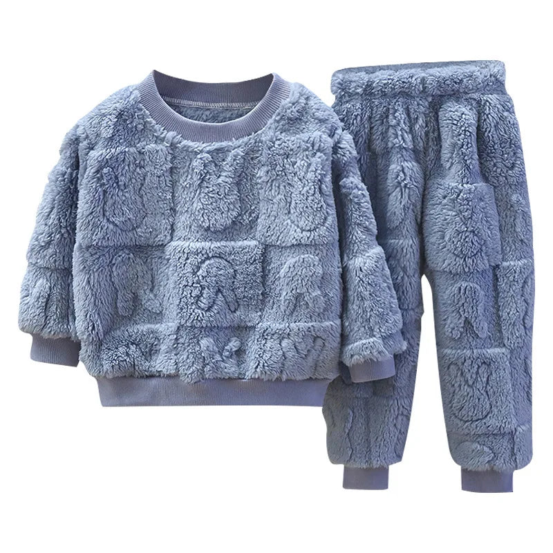 Children Clothes New Fall Winter Pajamas Set Thickened