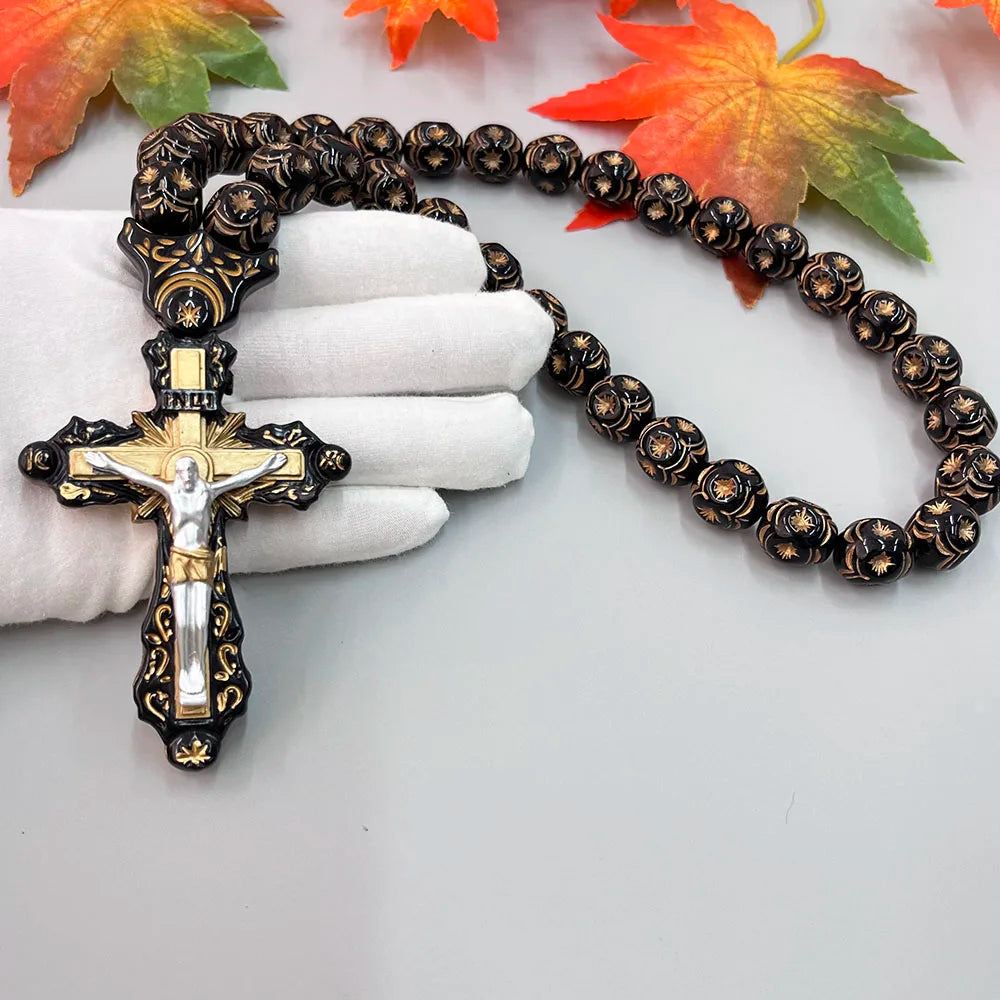 GS111 Cross Holy Image Resin Paintings Fine Beads