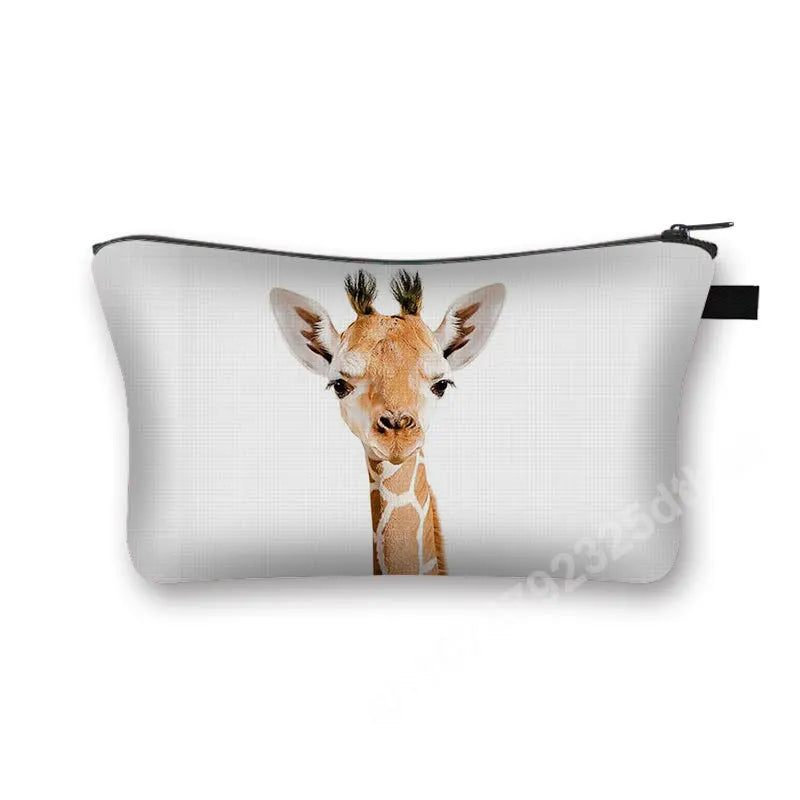 Animal Print Cosmetic Bag Women Makeup Bag Kawaii