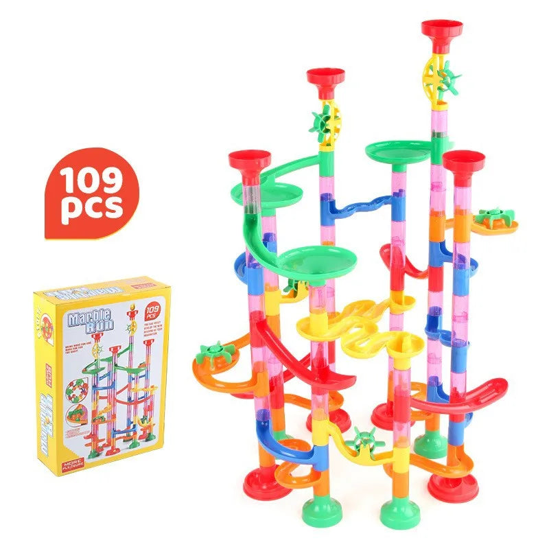 29-197pcs Set DIY Construction Marble Run Race Track