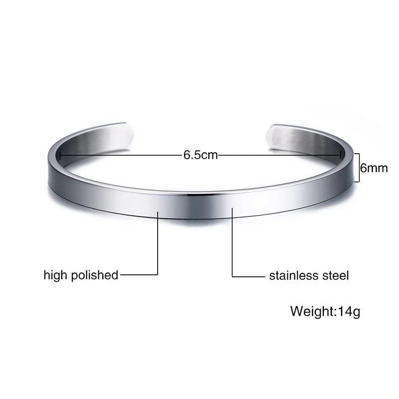 Men's Thin Bracelet,Stainless Steel Cuff Bangle Bracelet, Thin