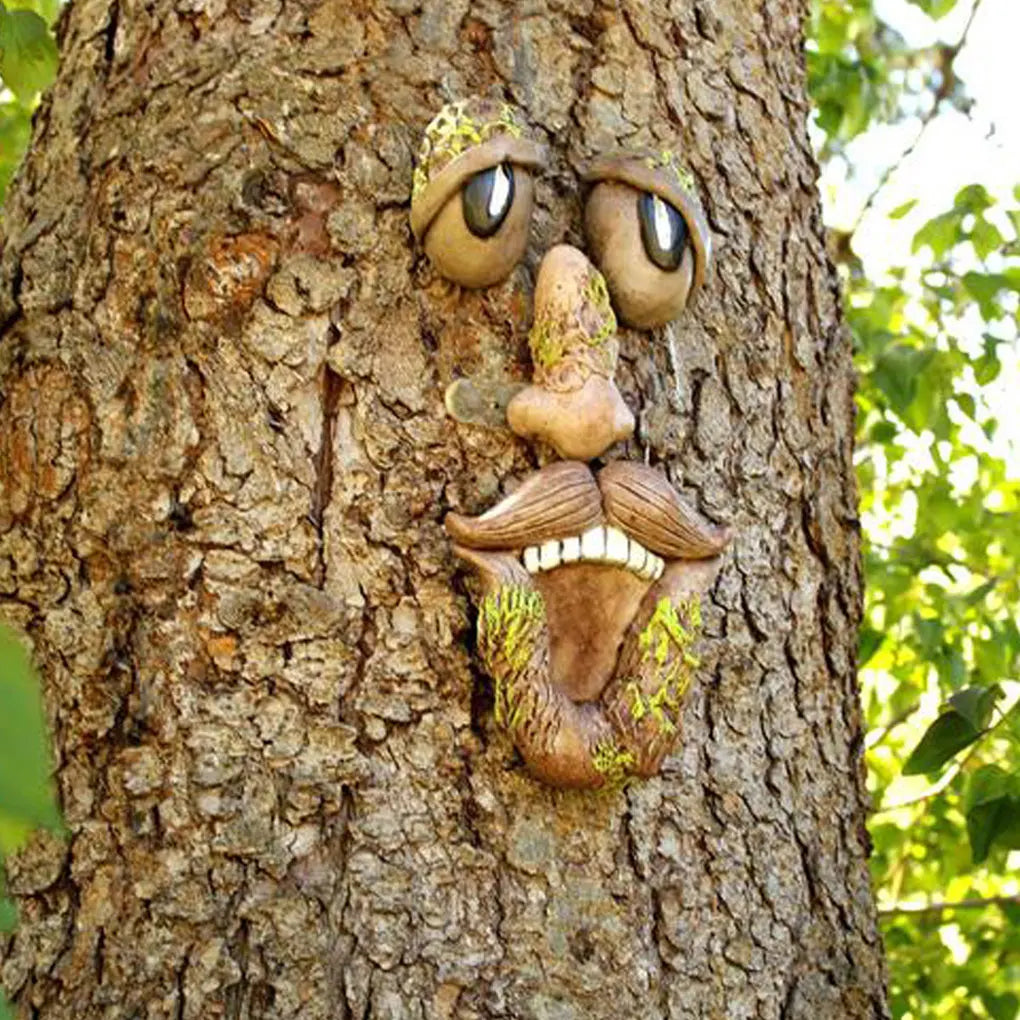 Bark Ghost Face Facial Features Old Man Tree