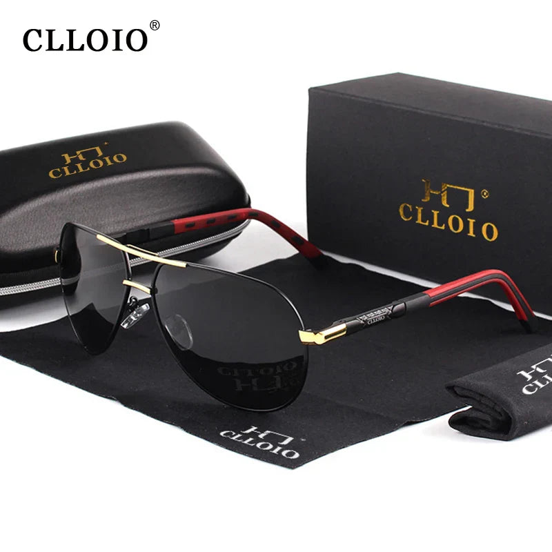 CLLOIO Men Classic Aluminum Polarized Sunglasses Women Driving