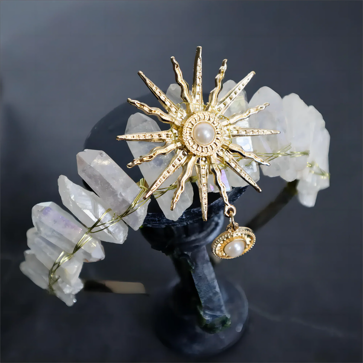 Raw crystal crown The sun goddess crystal Tiaras