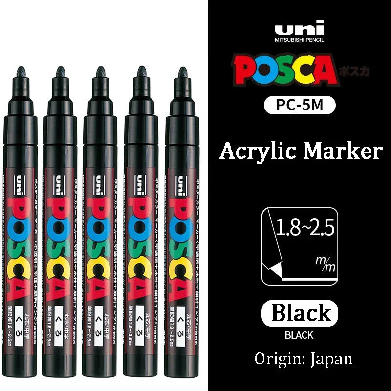 Uni Marker Pen, PC-3M Acrylic posca marcadores permanent