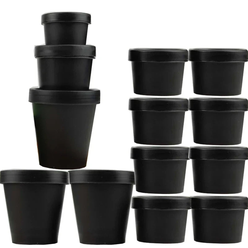 20Pcs 50ml 100ml 200ml Black Refillable Bottles Plastic