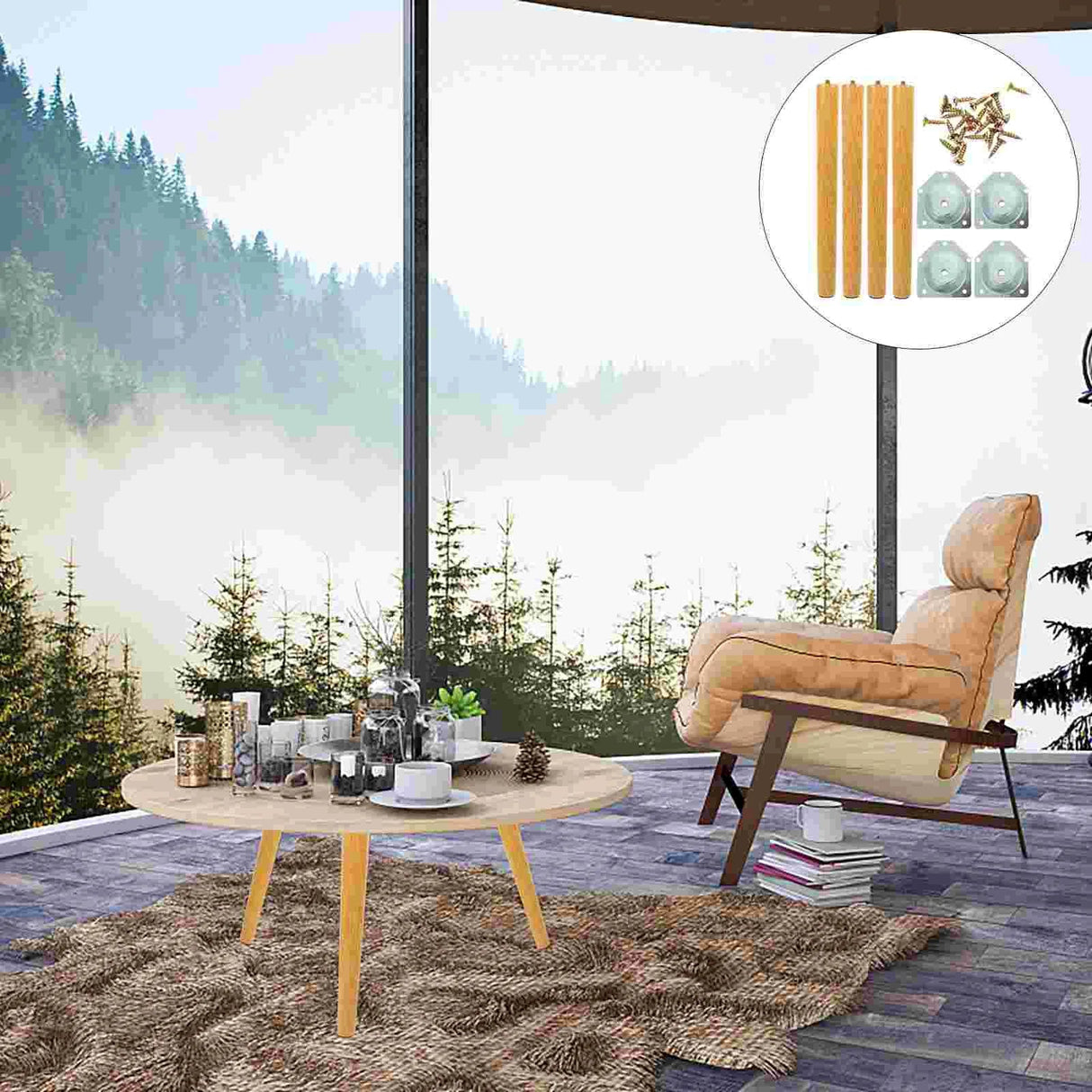 Computer Accessories Solid Wood Table Legs Furniture Replacement