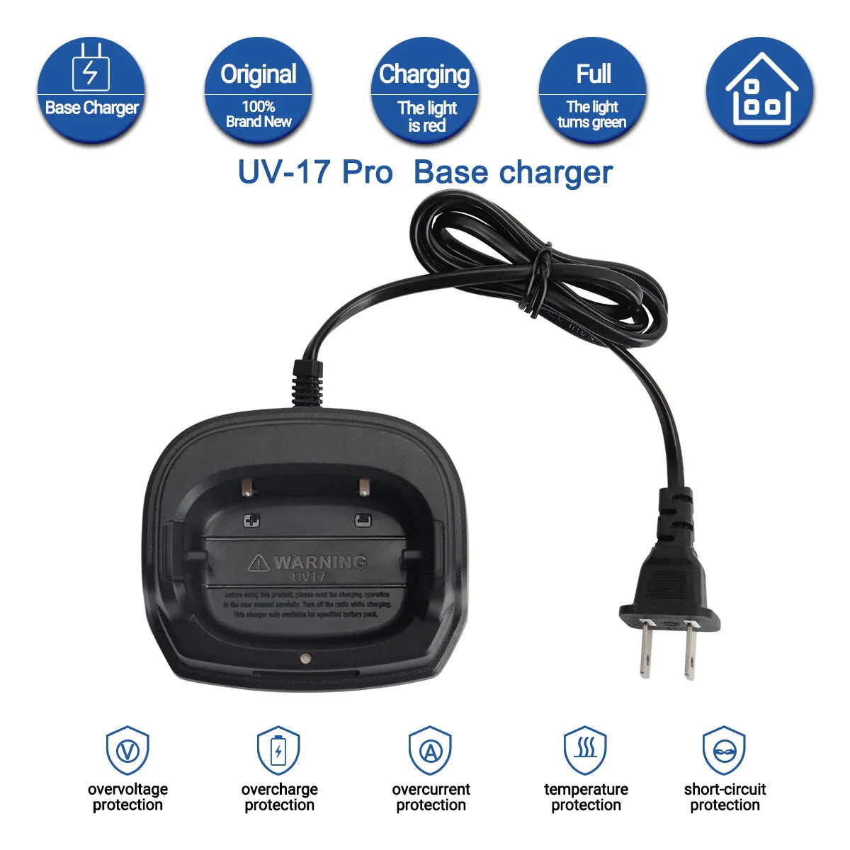 Original Baofeng UV-17 Pro V2 EU/US Battery Charger