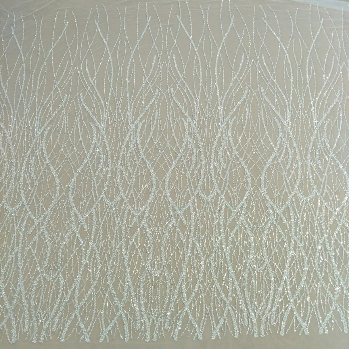 Elegant fashion heavy beading lace fabric with pearls