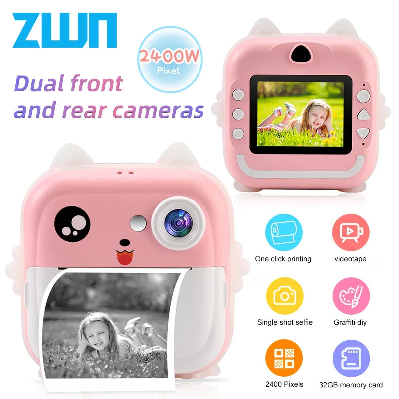Children 1080P HD Digital Camera Toys Instant Print
