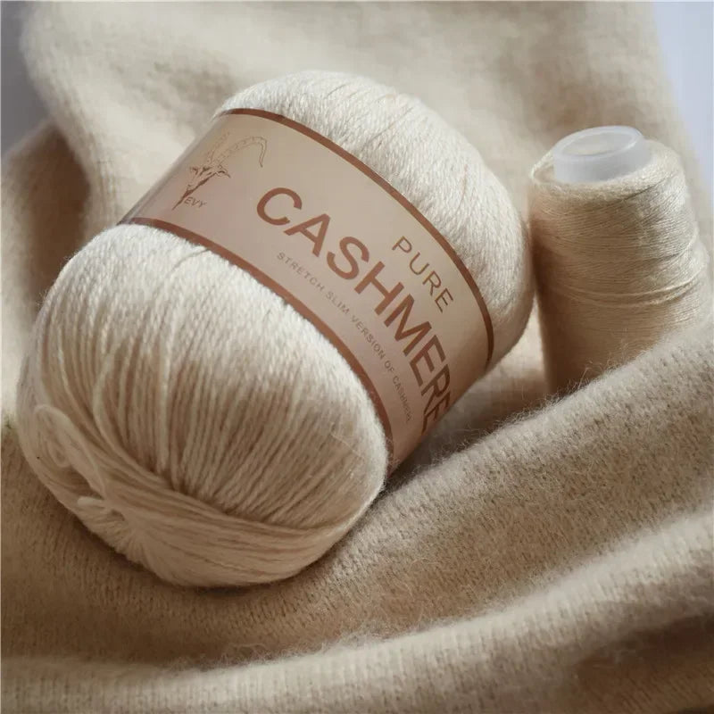 Pure Natural Mongolian Cashmere Yarn Crochet Lana para
