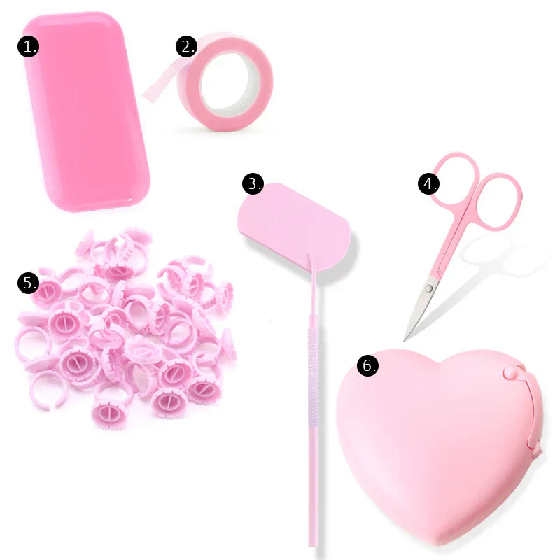 Eyelash Extension Supplies Set Glue Rings Tape Cutter