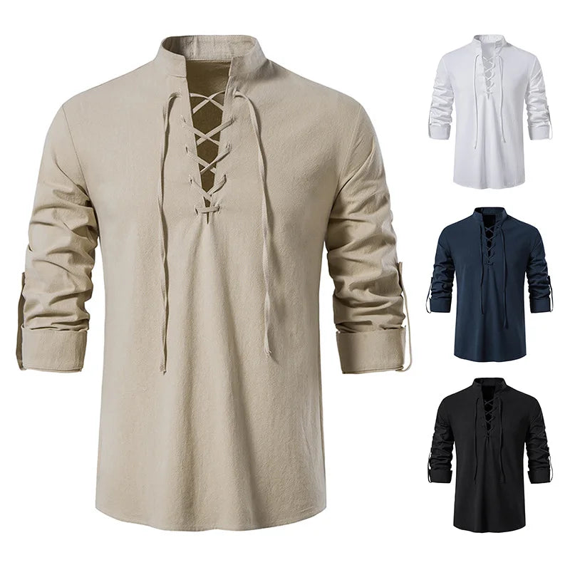 2023 mens new Amazon mens cotton and linen
