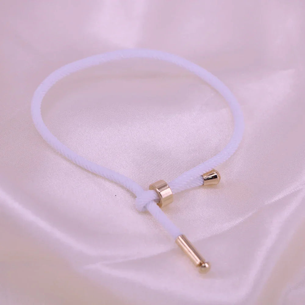 50PCS, Colorful Thread Rope Couple Bracelet Gold Copper