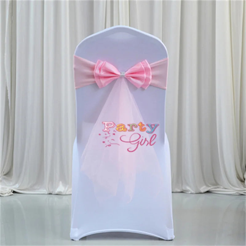 Spandex Lycra Chair Band Back Satin Bow Swag
