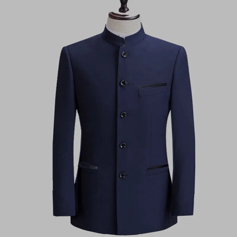 Chinese Style Mandarin Stand Collar Business Casual Wedding