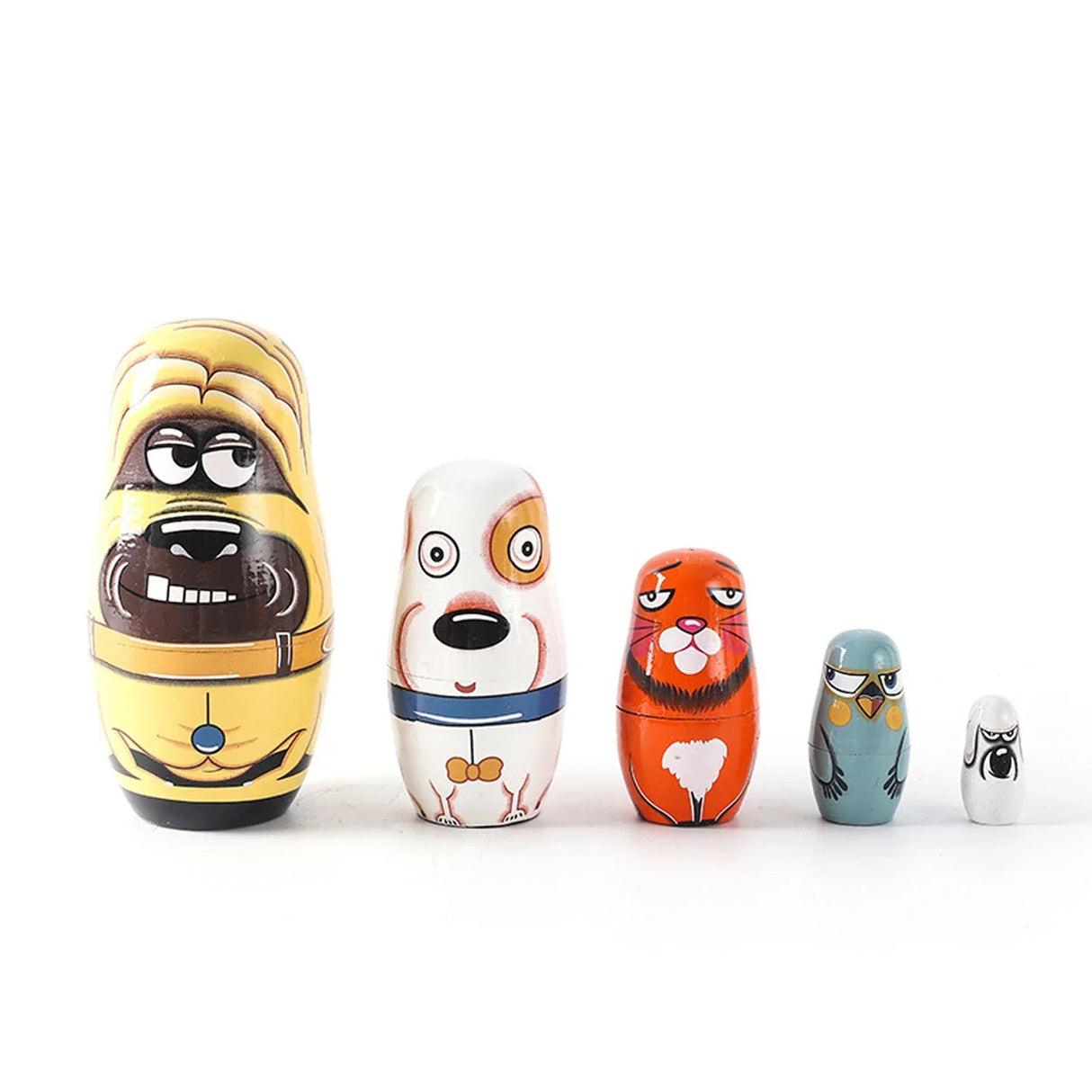 5PCS Matryoshka Dolls Nesting Dolls Cute Wood Russian