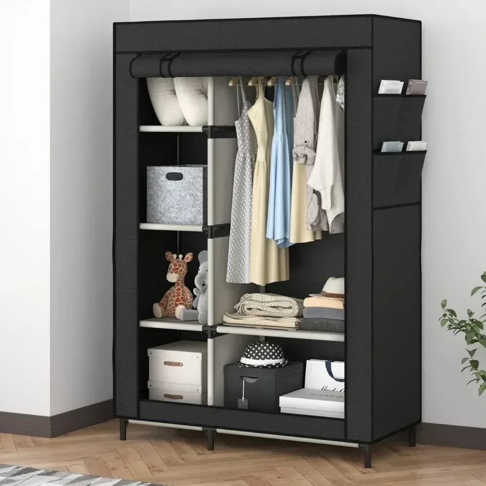 Canvas Wardrobe Portable Closet Wardrobe Clothes Storage with