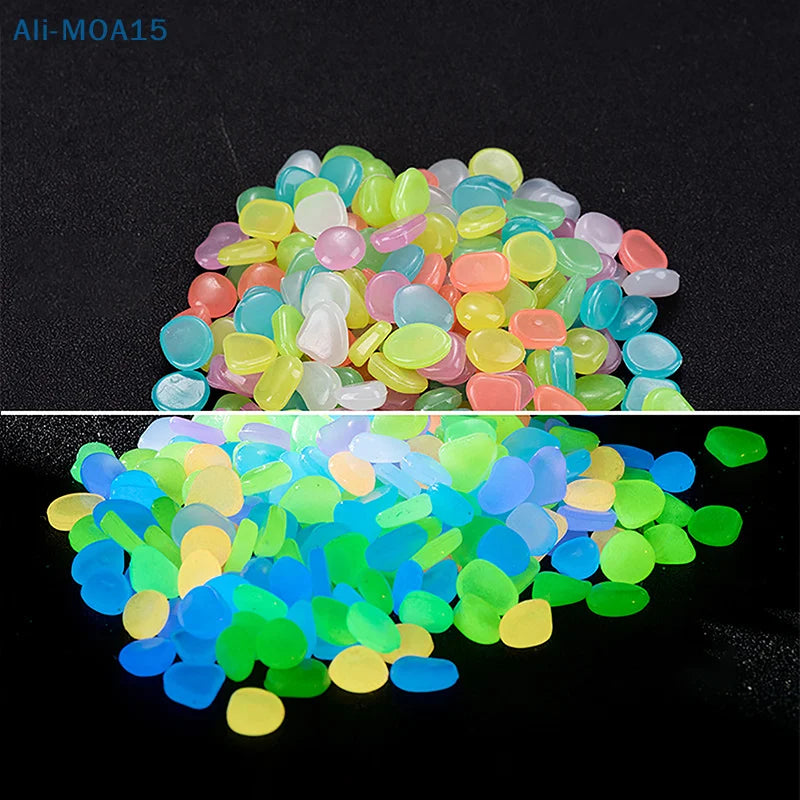 100pcs Garden Decor Luminous Stones Glow In The