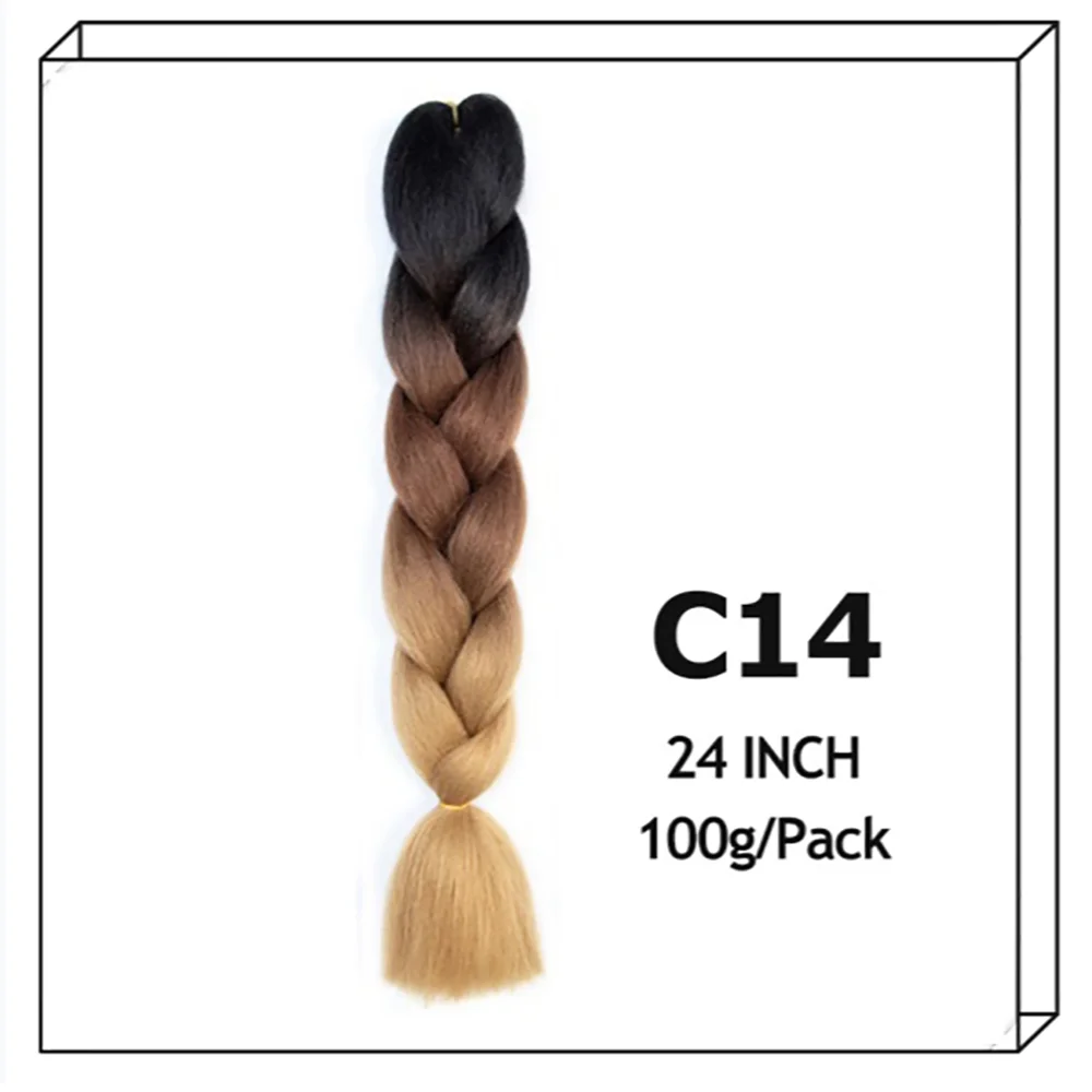 24Inch Synthetic Long Jumbo Ombre Braiding Hair For