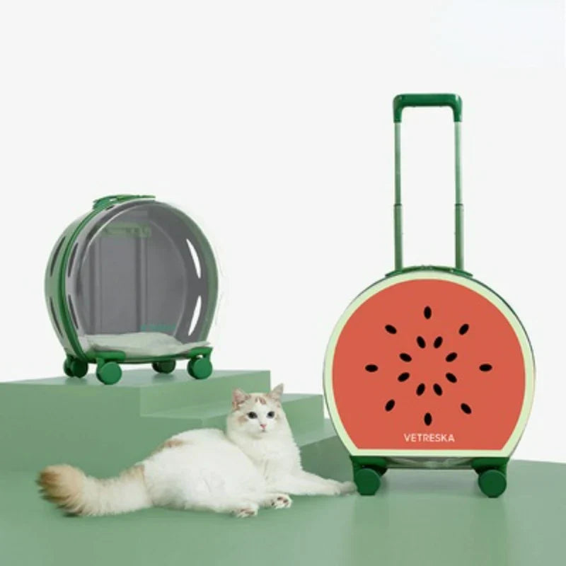 Cat Puppy Carrier Wheels Rolling Carrier Stroller Pet