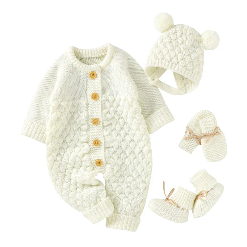 Baby Rompers Clothes Autumn Winter Knitted Newborn Boys