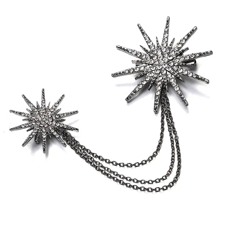 Fashion Star Alloy Rhinestones Women's Snowflake Large Brooch