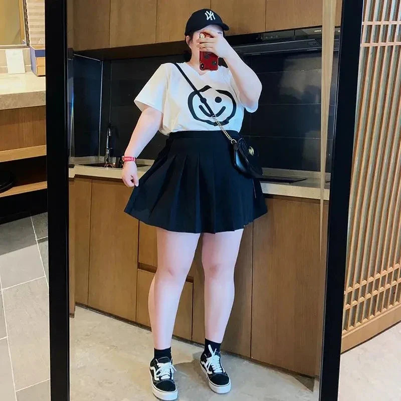 Fashion Pleated Plus Size Sexy Short Mini Skirts
