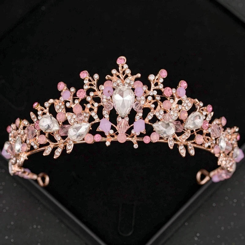 Pink Crystal Tiaras And Crowns Rhinestone Prom Diadem