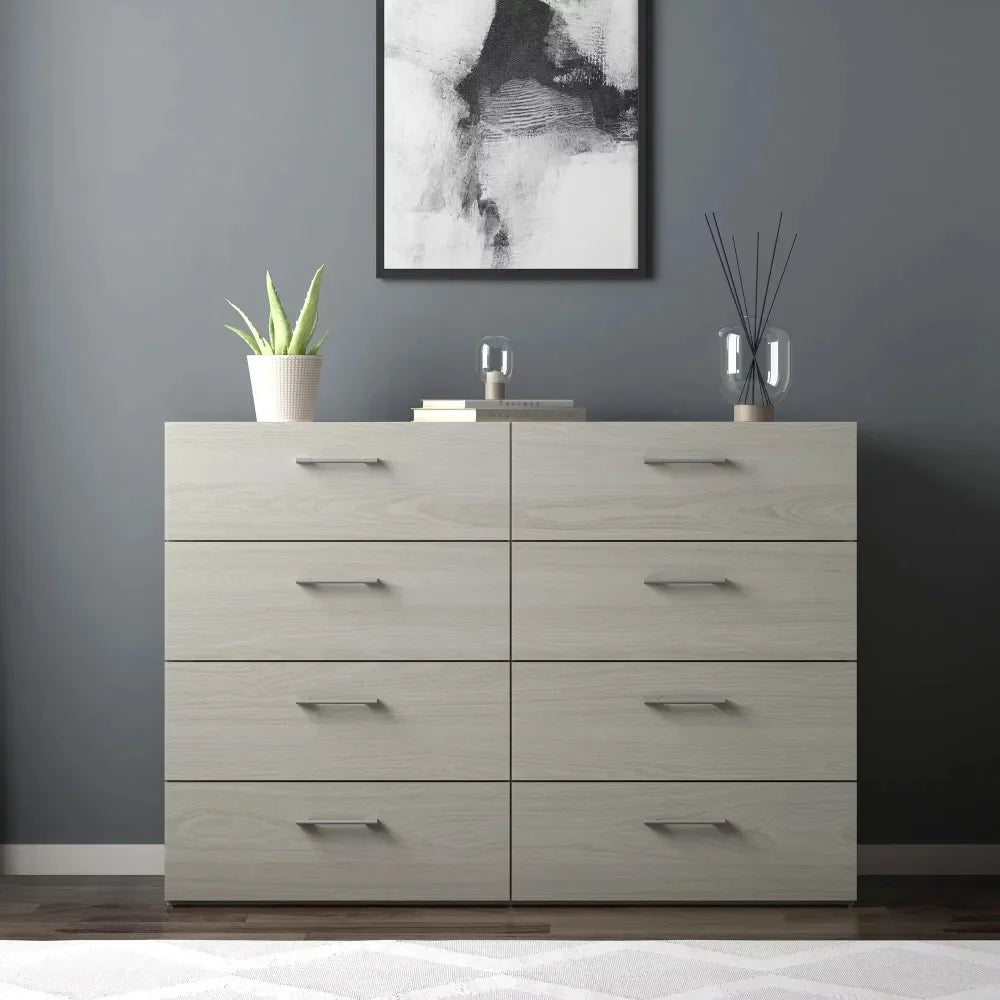 8-Drawer Dresser, Light Gray, dressers for bedroom ,Keep the drawers