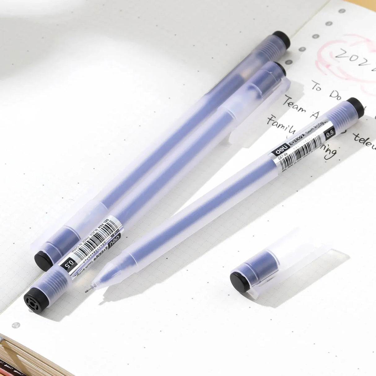 Deli 12pcs Quality 0.5mm Gel Pen 3 Colors