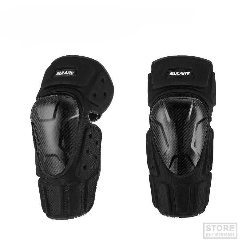 SULAITE Motorcycle Knee Pads Carbon Fiber Anti-fall Protective Gear Windproof Warm Leg Protection Motocross Off-road Equipment