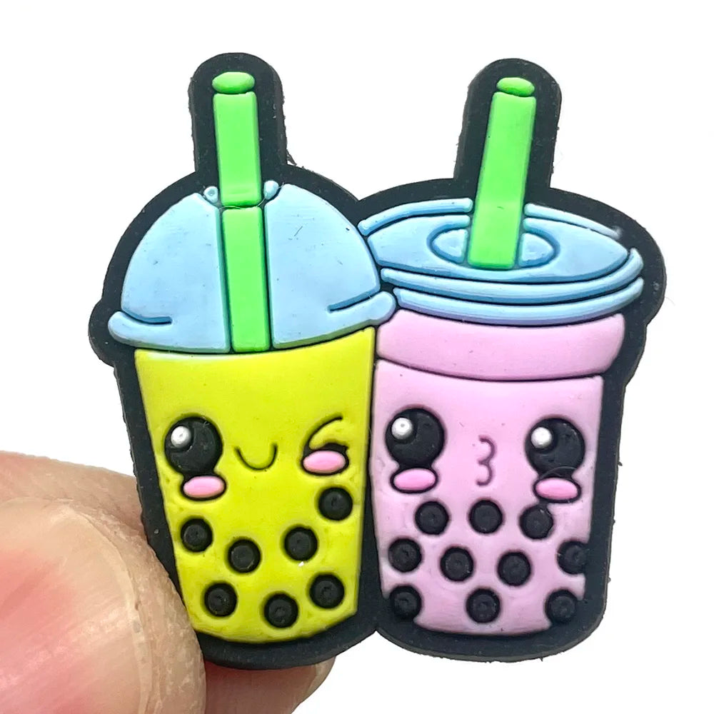 16Piece set Shoe Charms cute Exquisite Milk Tea