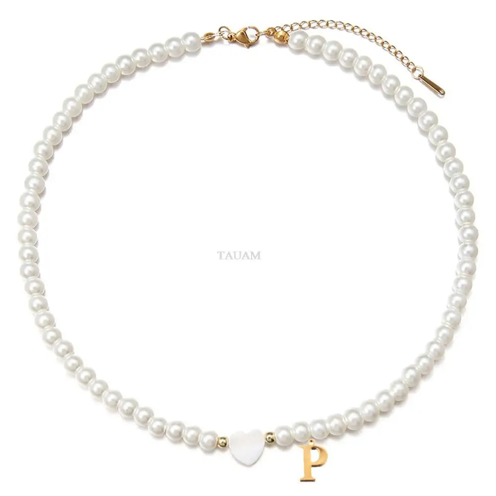 New Trendy Stainless Steel 26 Letter Shell Heart