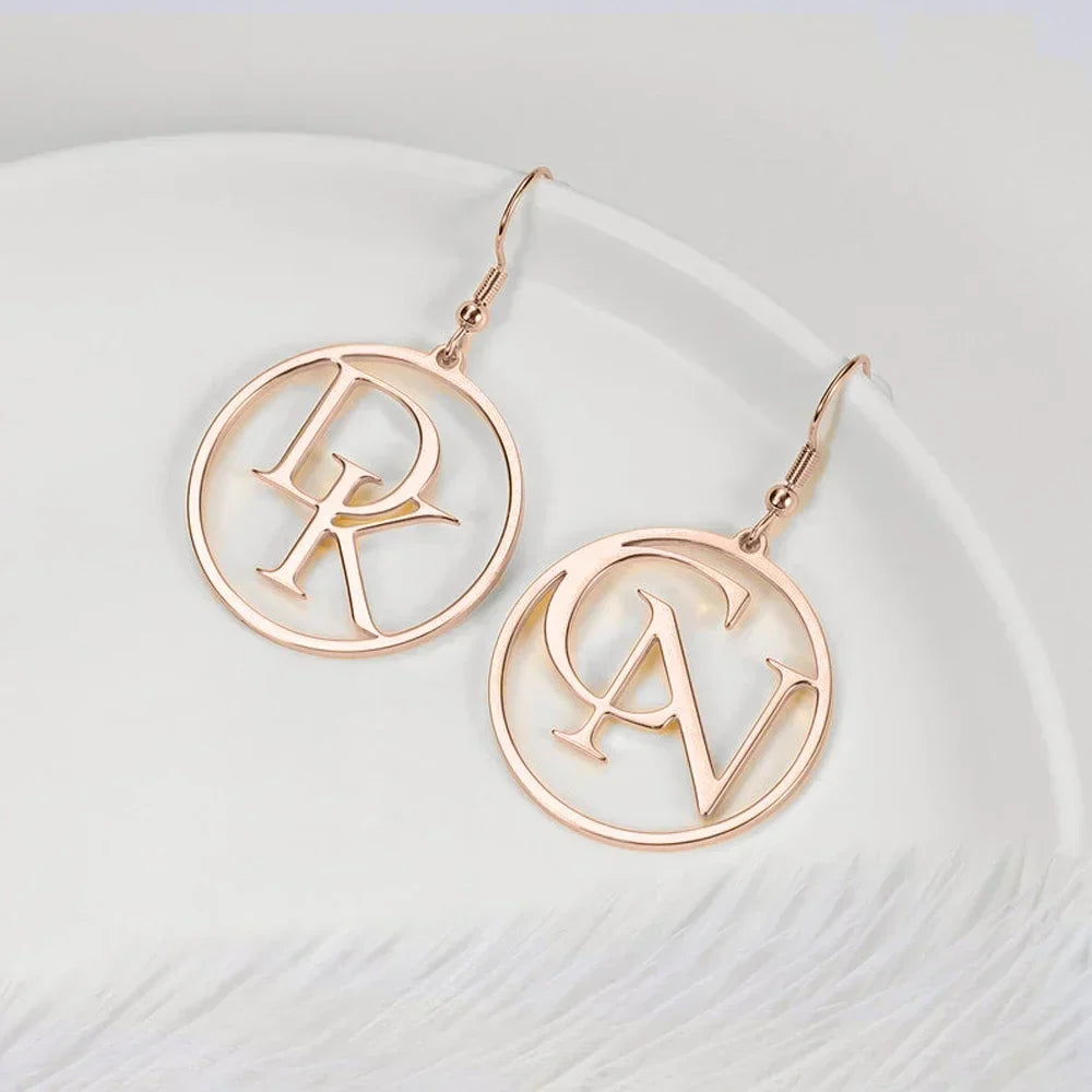 Personalized Hoop Earrings for Women Custom Name Initials